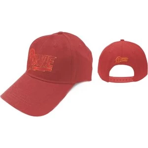 Image of David Bowie - Flash Logo Mens Baseball Cap - Red