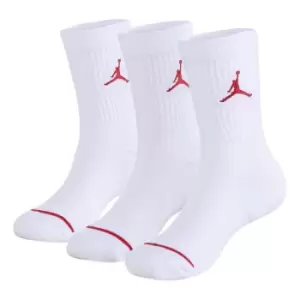Image of Air Jordan 3 Pack Crew Socks Childrens - White