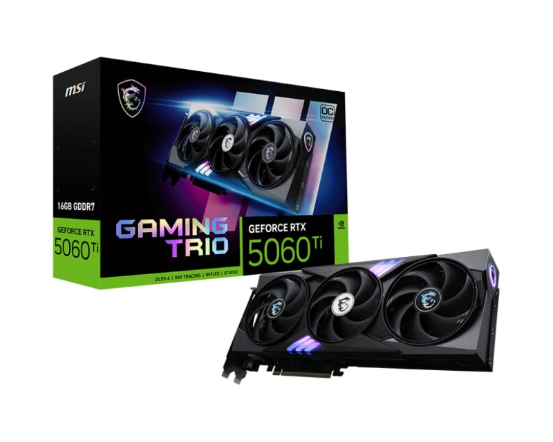 Image of MSI GeForce RTX 5060 Ti 16G GAMING TRIO OC 16GB GDDR7 Graphics Card - G506T-16GTC