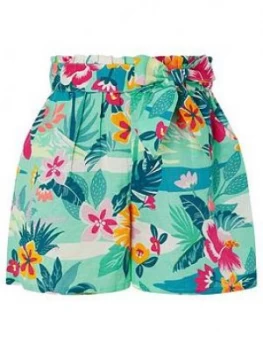Image of Monsoon Girls S.E.W. Petunia Linen Shorts - Green