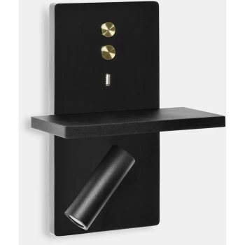 Image of Leds-c4 Lighting - Leds-C4 Elamp - LED Reading USB Light Black Gold 175lm 2700K