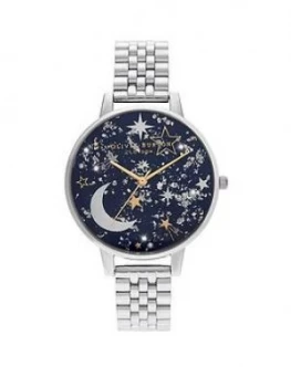 Image of Olivia Burton Navy Sunray Gold And Silver Bracelet Watch