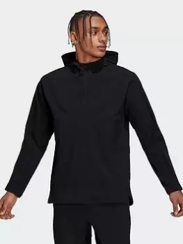 Image of adidas Workout Cordura Full-zip Hoodie, Black, Size L, Men