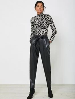 Image of Mint Velvet Faux Leather Trouser - Black