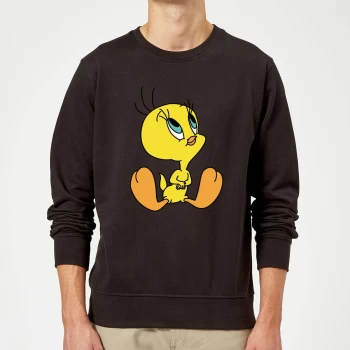 Image of Looney Tunes Tweety Sitting Sweatshirt - Black - L