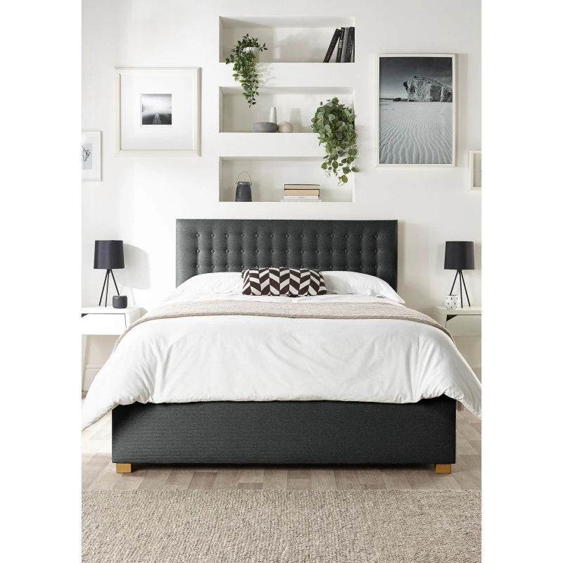 Image of Catherine Lansfield Catherine Lansfield Opulence Ottoman Bed Beds Single Grey 38487390010