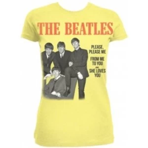 Image of The Beatles Please Please Me Yellow Ladies TS: Medium