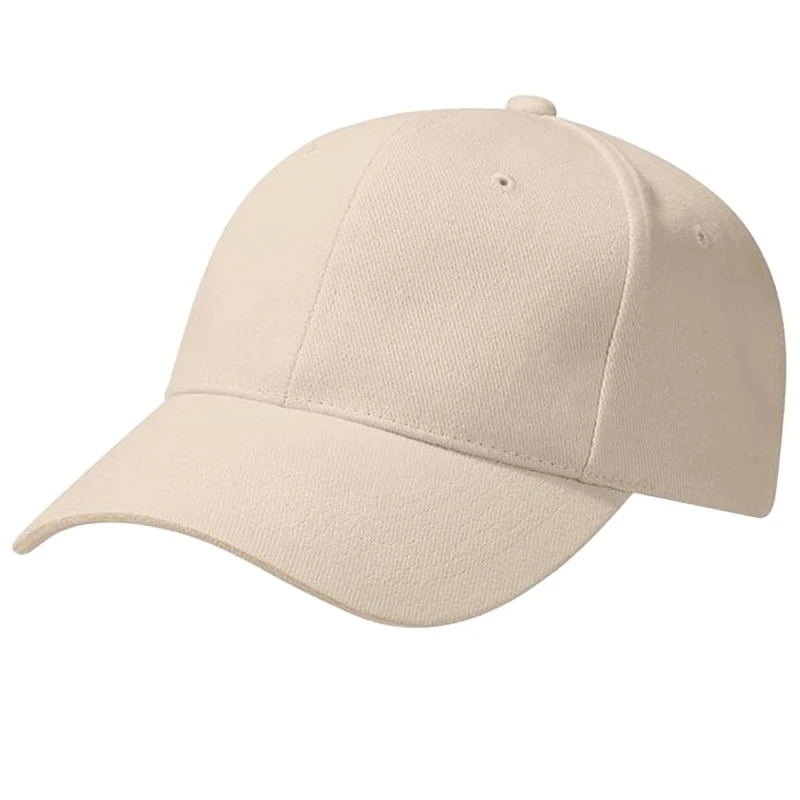 Image of Beechfield Beechfield Men Pro-Style Heavy Brushed Cotton Baseball Cap in Stone Stone One Size Male 5063652532720