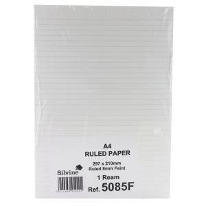 Image of Silvine Feint Ruled Unpunched Fly Paper A4 Pack of 500 5085FEINT