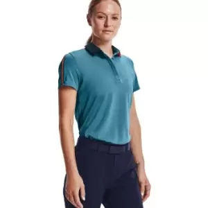 Image of Under Armour Ladies Zinger Stripe Polo Blue Flannel/Blue S