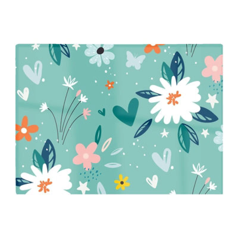 Image of Warren Reed Designer Garden Summer Flowers Glass Chopping Board