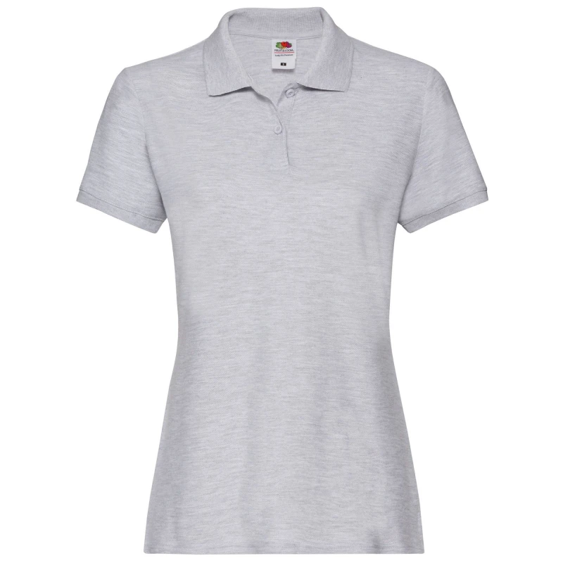 Image of Fruit Of The Loom Premium Cotton Pique Lady Fit Polo Shirt Grey female