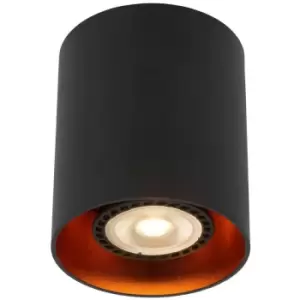 Image of Lucide BIDO - Surface Mounted Ceiling Spotlight - Ø8cm - 1xGU10 - Black