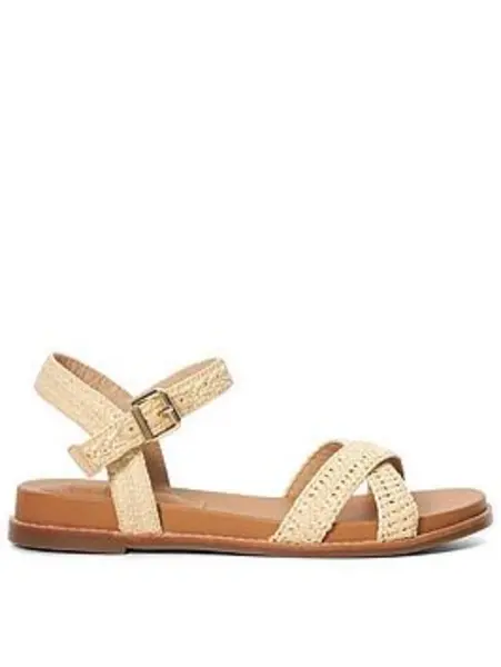 Image of Dune London Lassey Leather Ankle Strap Sandals - Natural Natural VYCVA Female 4,5,6,7,8