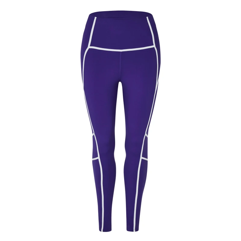 Image of Reebok Lux High-Waisted Colorblock Leggings Womens Gym Legging - Purple Purple XS