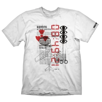 Image of Call Of Duty: Cold War Warn Attack Mens M T-Shirt - White