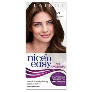 Image of Nice n Easy No Ammonia Hair Dye Medium Golden Brown 78 Brunette