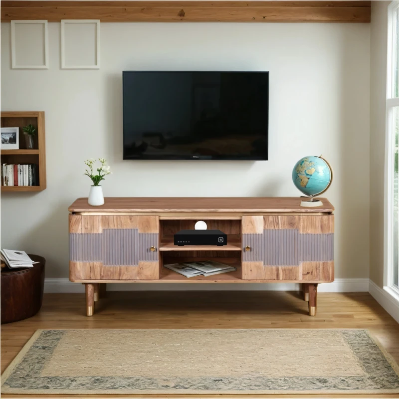 Image of Indian Hub Wilton Acacia Wood TV Unit
