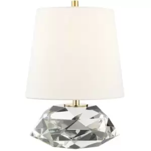 Image of Henley 1 Light Small Table Lamp Brass, Belgian Linen