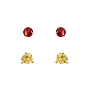 Image of Ladies Disney Sterling Silver Beauty And The Beast Earrings