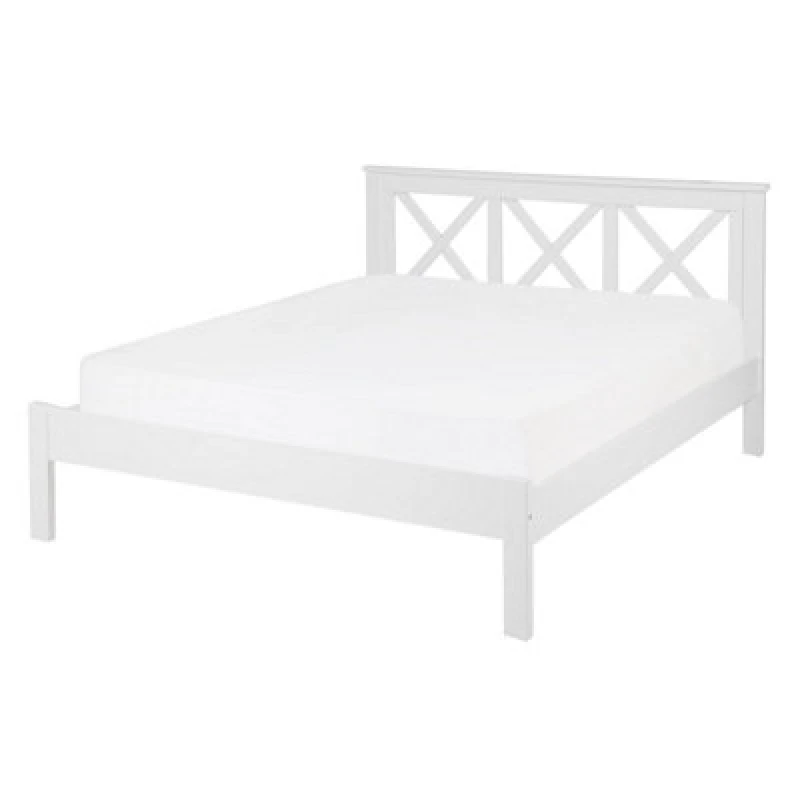 Image of Beliani Bed Pine Wood Tannay 140 X 200 Cm (Eu Double) White