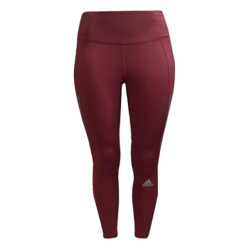 Image of adidas Own The Run 7/8 Running Leggings (Plus Size) Women - Victory Crimson