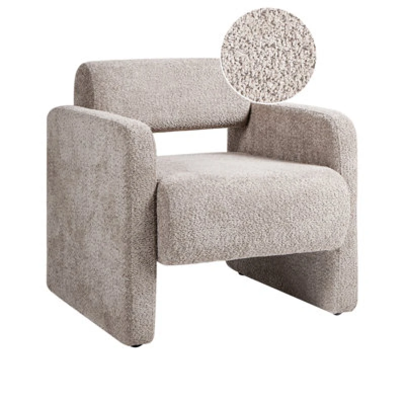Image of Beliani Armchair Hallsberg Boucle Taupe