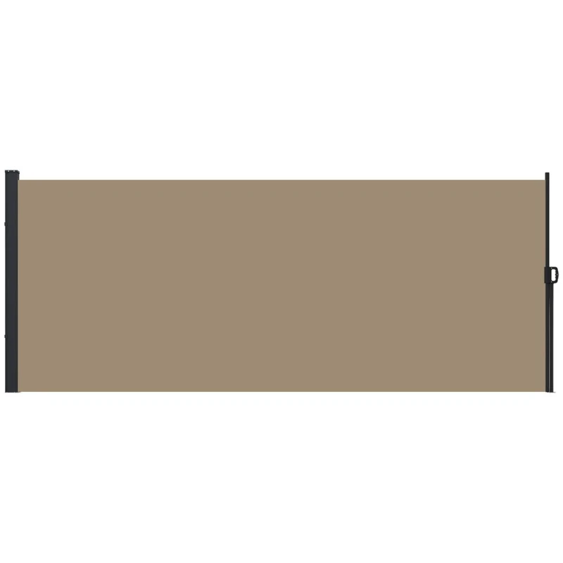 Image of Outsunny Side Awning Retractable, 400X160Cm, Khaki, Brown 840-258V00KK