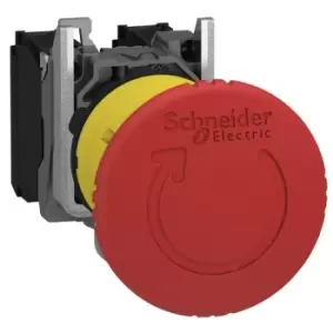 Image of XB5AS8444, Red Emergency Stop Trig ISO13850 Turn