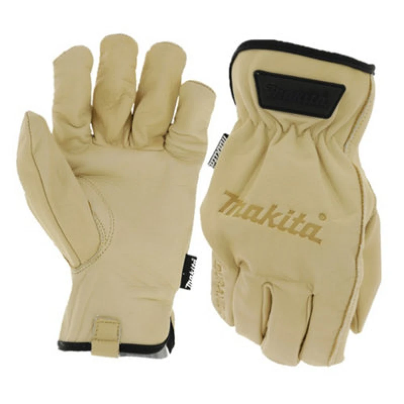 Image of Makita Durahide Leather Gloves P-84632 Colour: Beige