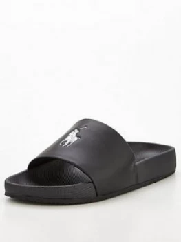Image of Polo Ralph Lauren Cayson Pony Slides - Black