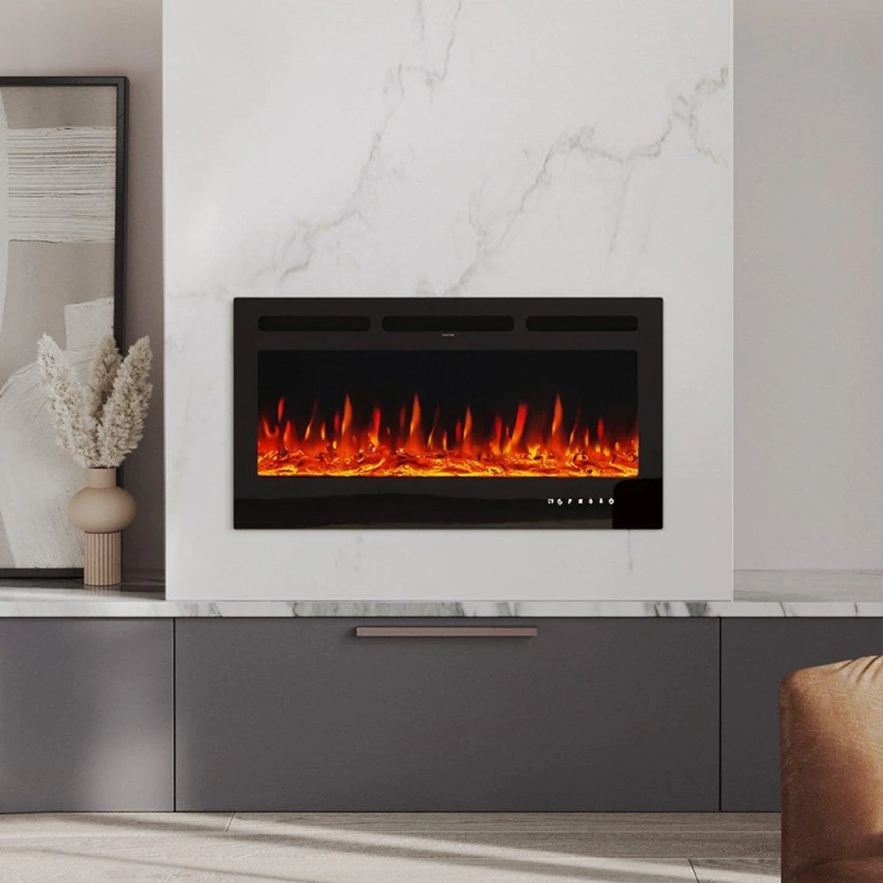 Image of Kabinet UK Electric Fireplace Adjustable Flame with Remote Black unisex One size