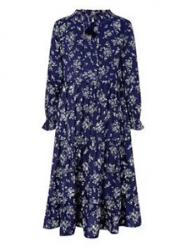 Image of Monsoon Girls S.E.W. Rose Rosetta Dress - Navy