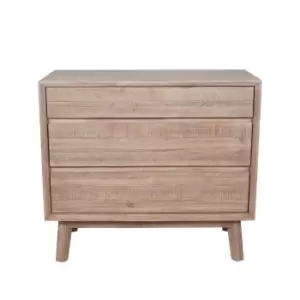 Image of Olivia's Melville Acacia Wood 3 Drawer Unit in Sand Wash
