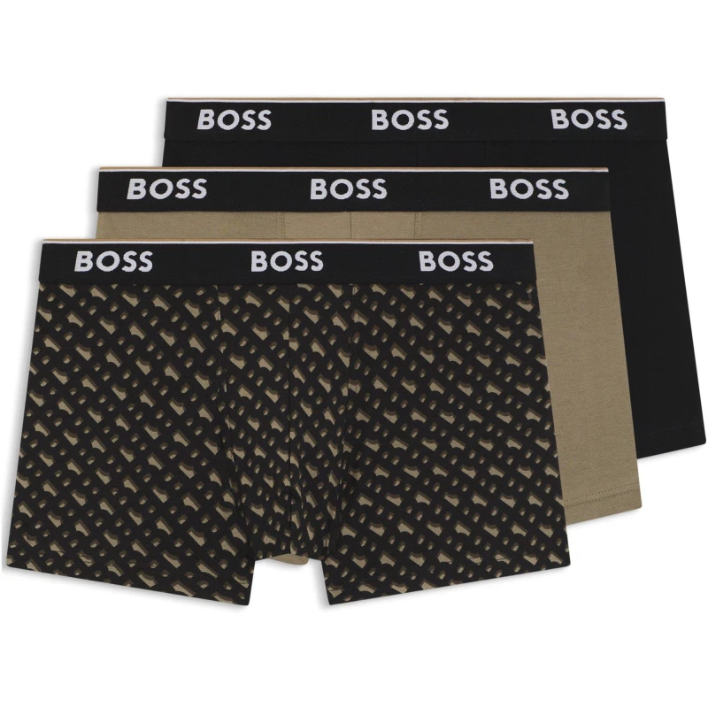 Image of Boss Trunk 3 Pack Blk/Brown 246 male Small