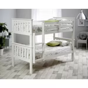 Image of Carra White Wooden Single Bunk Bed