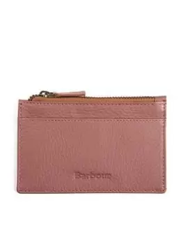 Image of Barbour Avalon Leather Card Holder, Pink, Women