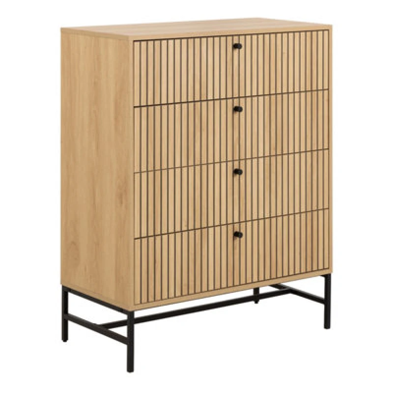 Image of Furniture To Go Albany Chest Of 4 Drawers In Oak/black Legs