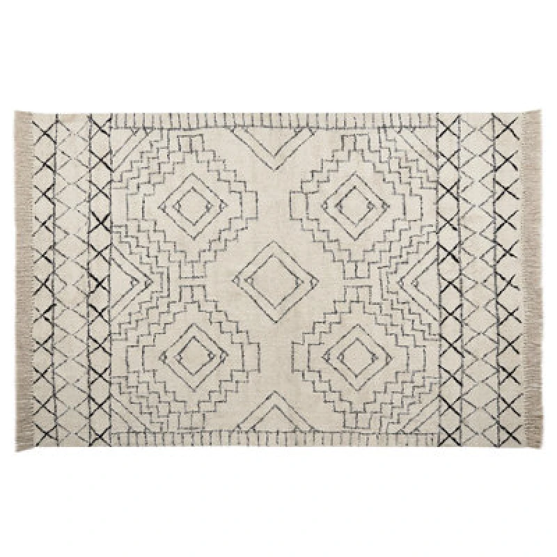 Image of Beliani Rug Zeyne Beige 140 X 200 Cm Cotton