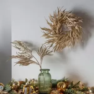 Image of Crossland Grove Feather Leaf Spray Gold With Glitter (5pk) 870mm