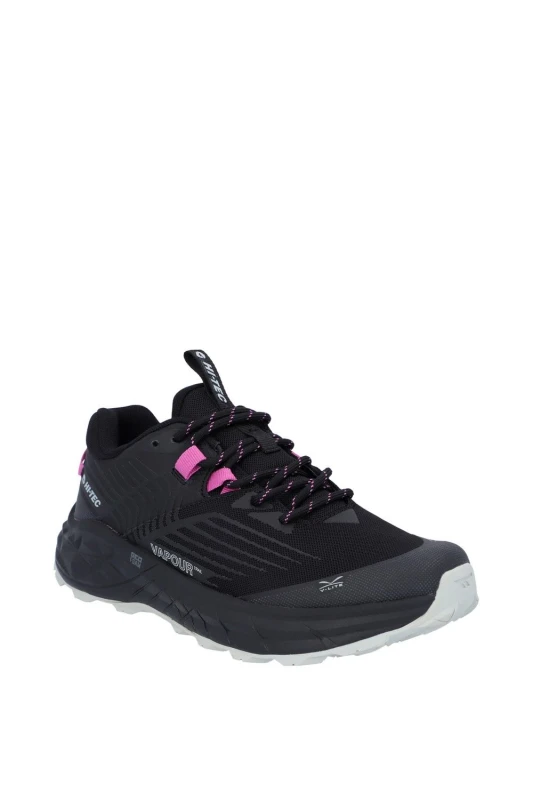 Image of Hi Tec Womens Fuse Trail Lightweight Low Trail Trainers UK Size 4 (EU 37) Black/Cool Grey/Cyclamen HIT132-BLACK-4