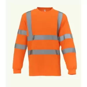 Image of Yoko Adults Unisex Hi-Vis Long Sleeve T-Shirt (XL) (Orange)