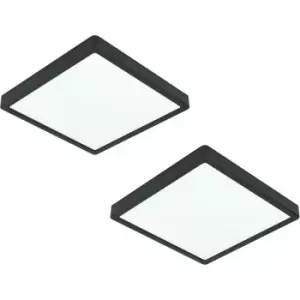 Image of Loops - 2 pack Wall / Ceiling Light Black 285mm Square Surface Mounted 20W LED 3000K