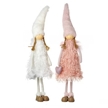 Image of Girls In White & Pink Dress Decorations (Set of 2)