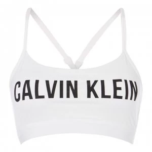 Image of Calvin Klein Performance Low Logo Sports Bra - White