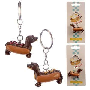 Image of Hot Dog Keyring (1 Random Supplied)