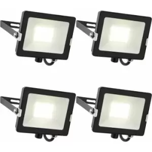 Image of 4 pack Outdoor Waterproof LED Floodlight - 30W Cool White LED - Matt Black