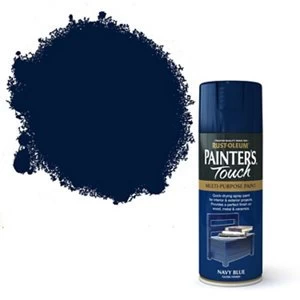 Image of Rust-Oleum Painter's touch Navy blue Gloss Multi-surface Decorative spray Paint 400ml