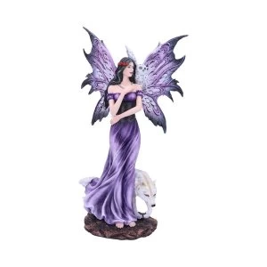 Image of Amethyst Companions Wolf and Fairy Figurine