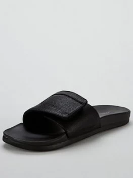 Image of Skechers Merklin Rosney Velcro Strap Slider Black Size 10 Men